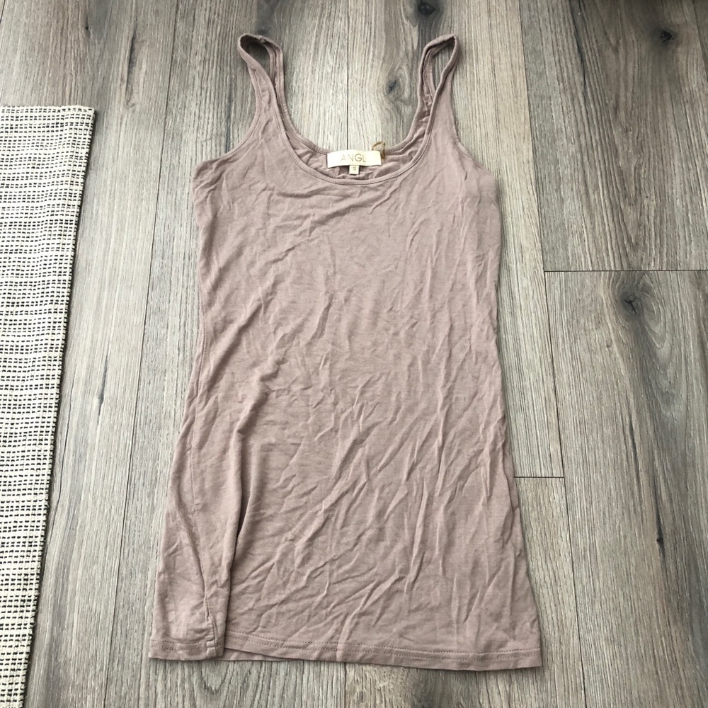 ANGL Tank Top Stretchy Taupe Small